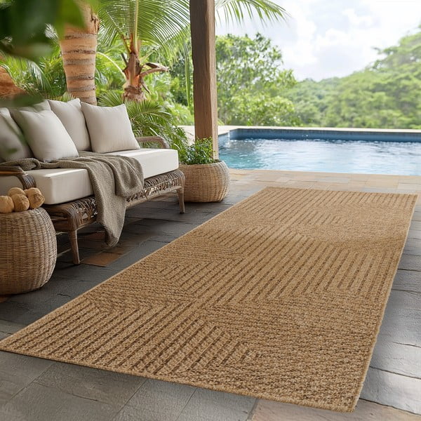 Braune Lauffläche für den Innen- und Außenbereich, 80 × 250 cm Timber 1404 - Ayyildiz Carpets-image-1