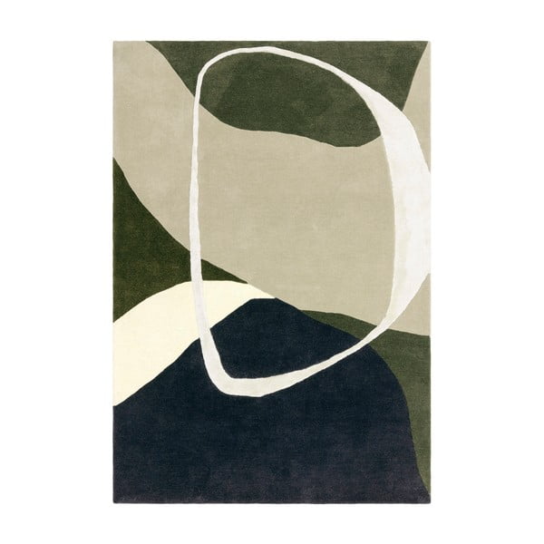 Grüner, handgewebter Wollteppich, 160 × 230 cm Matrix - Asiatic Carpets