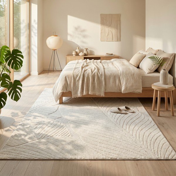 Cremefarbener Teppich 120 × 170 cm Lamina - ESTE-image-1