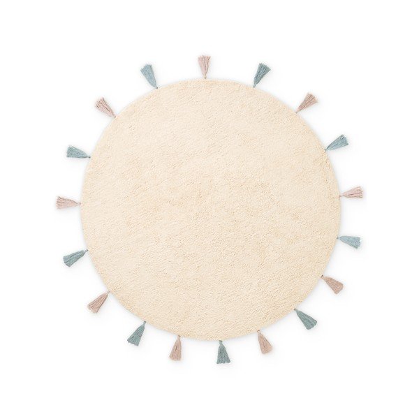 Cremefarbener, waschbarer/handgewebter Baumwollteppich für Kinder, Ø 160 cm Snuggle Sunna - Hanse Home