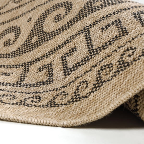 Schwarz-beiger runder Outdoor-Teppich, Ø 120 cm Comilla - Ayyildiz Carpets-image-3