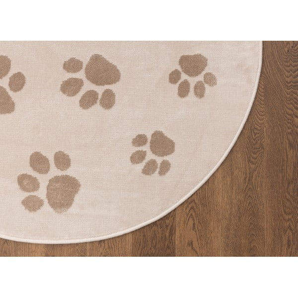 Beiger Kinderteppich, Ø 100 cm Paws Light Beige - FD-image-3