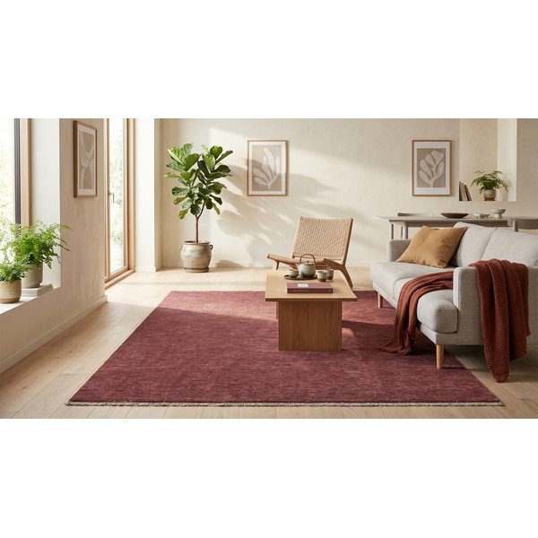 Weinroter Teppich 160 x 230 cm Puro - ESTE-image-3