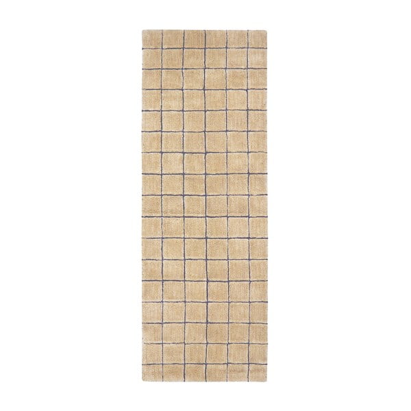 Handgewebter Läufer aus Wolle, bernsteinfarben, 80 x 230 cm Mosaic Amber - Lorena Canals