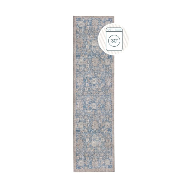 Blaue, waschbare Laufmatte 60 x 230 cm Orelia Global - Flair Rugs