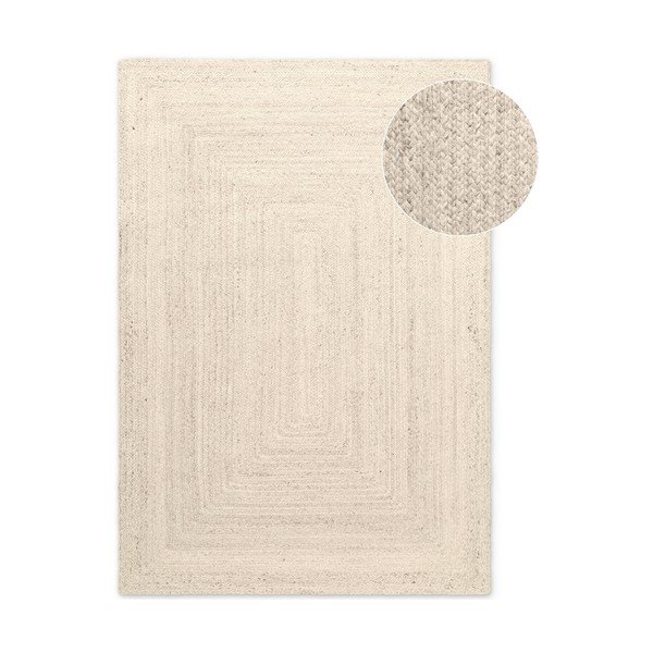 Cremefarbener, doppelseitiger/handgewebter Jute-Teppich, 200 × 300 cm Juno - Hanse Home