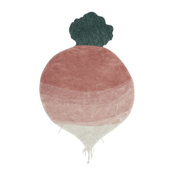 Rosa, waschbarer, handgewebter Baumwoll-Kinderteppich, 100 x 150 cm Ramona the Radish - Lorena Canals