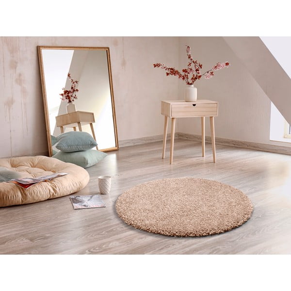 Hellbrauner Teppich ø 80 cm Aqua Liso – Universal-image-1