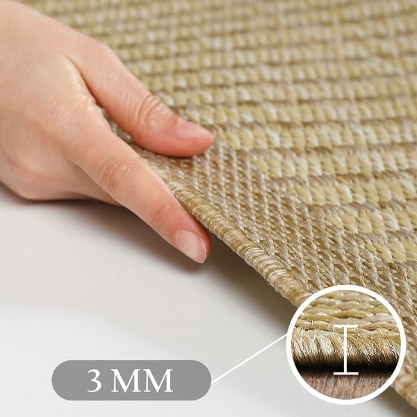 Beiger runder Teppich für drinnen und draußen, Ø 200 cm Giza 1410 - Ayyildiz Carpets-image-2