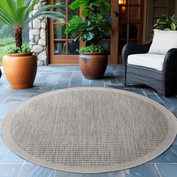 Hellgrauer runder Teppich für den Innen- und Außenbereich, Ø 200 cm Giza 1410 - Ayyildiz Carpets-image-1
