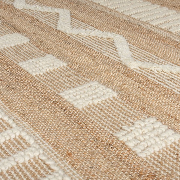 Weiß/naturfarben, handgewebter Läufer mit Jute-Anteil, 60 × 230 cm Medina - Flair Rugs-image-4