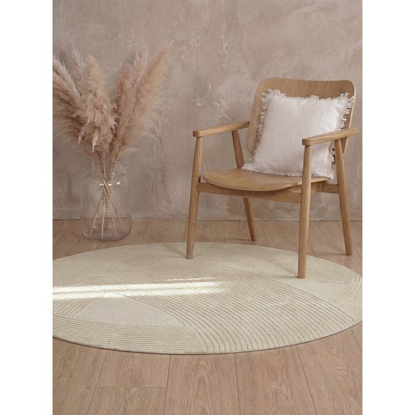 Cremefarbener runder Wollteppich, Durchmesser 200 cm Kensington Victoria - Ted Baker-image-1