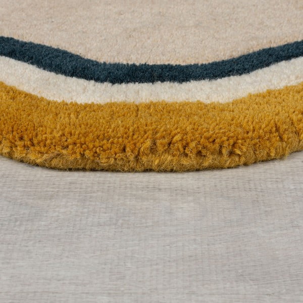 Cremefarbener, handgewebter Wollteppich, 200 × 290 cm Leo Scallop - Flair Rugs-image-4