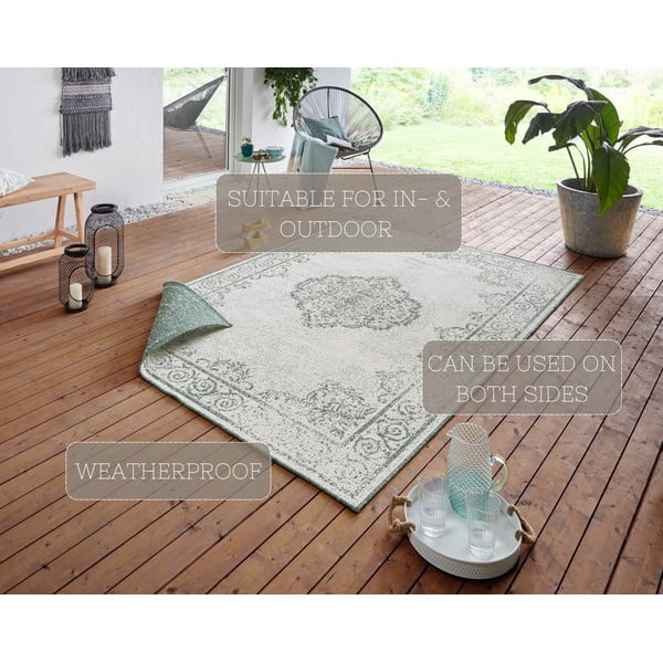 Grüner/beige Teppich für Innen- und Außenbereiche 200x290 cm Cebu – Hanse Home-image-4