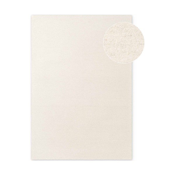 Cremefarbener, handgewebter Wollteppich, 140 × 200 cm Puristic Knots - Elle Decoration