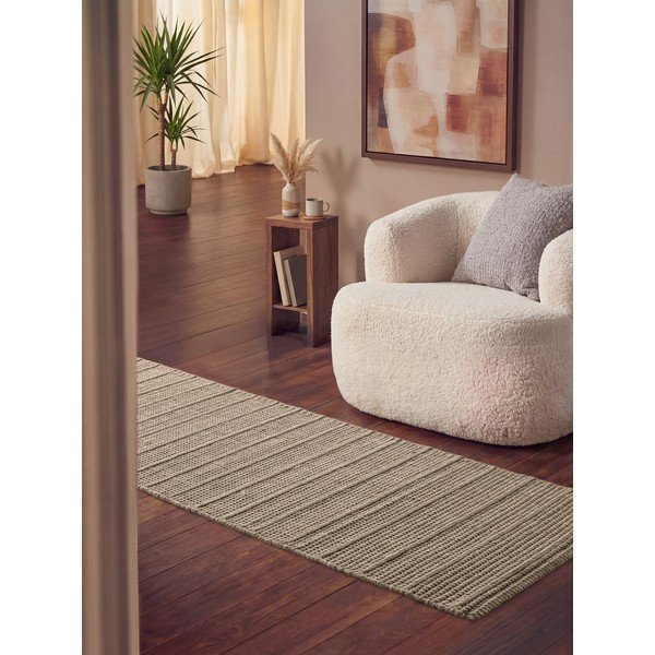 Beiger, handgewebter Läufer aus Wolle, 80 x 250 cm Camden Parker - Ted Baker-image-1