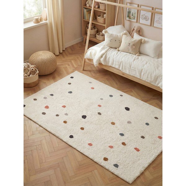 Cremefarbener, waschbarer/handgewebter Baumwoll-Kinderteppich, 140 × 200 cm Snuggle Pippo - Hanse Home-image-1