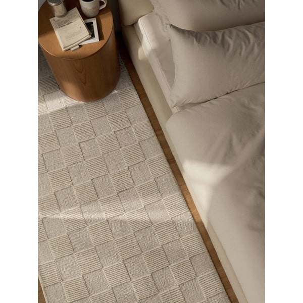 Cremefarbener, handgewebter Läufer aus Wolle, 80 x 200 cm Scala - Villeroy&Boch-image-3