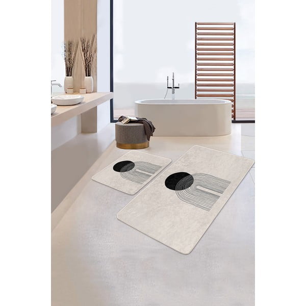 Beigefarbene Badezimmerteppiche im 2er-Set, 60 x 100 cm Simple Arch - Mila Home-image-2