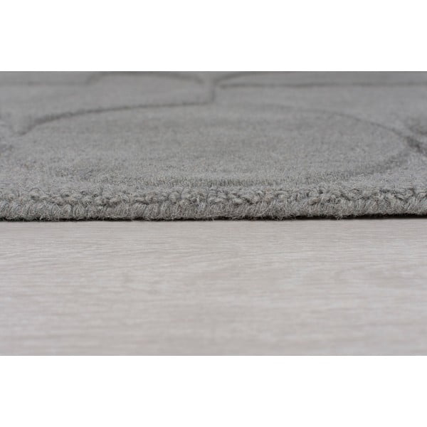 Grauer runder Wollteppich, Ø 160 cm Gigi - Flair Rugs-image-3