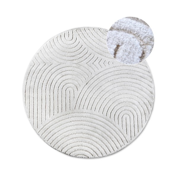 Weißer runder Teppich, Ø 160 cm Panglao New York White - Elle Decoration