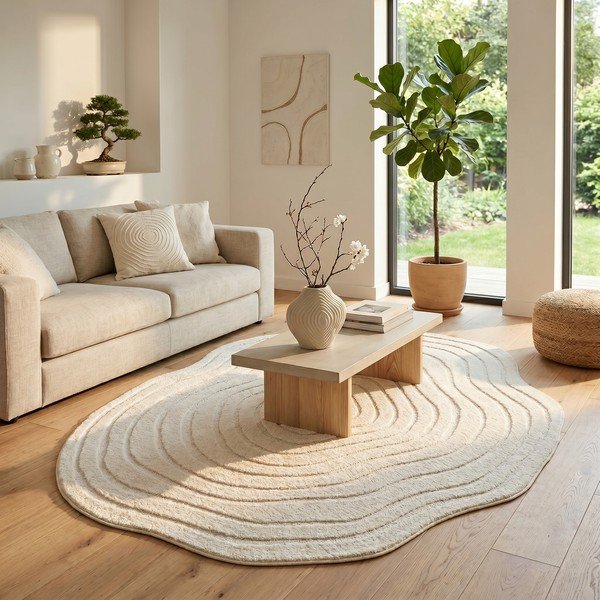 Cremefarbener Teppich 160 x 230 cm Pebble - ESTE-image-3