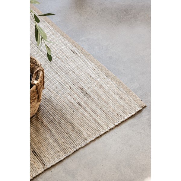 Doppelseitiger/handgewebter Teppich mit Juteanteil in einem hellen Naturton, 120 × 170 cm Handloom - Hanse Home-image-3