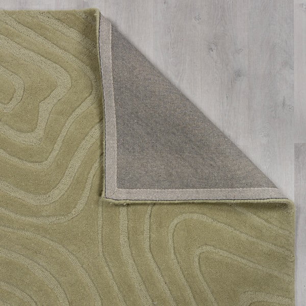 Khaki-farbiger, handgewebter Wollteppich, 160 × 230 cm Mesmerise Sage - Flair Rugs-image-4