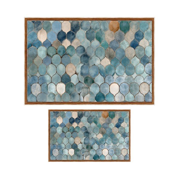 Blaue Badezimmerteppiche im 2er-Set, 60 x 100 cm - Foutastic