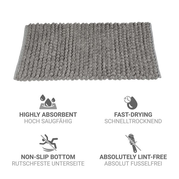 Graue Textil-Badezimmermatte, 50 x 80 cm Solivo - Wenko-image-4