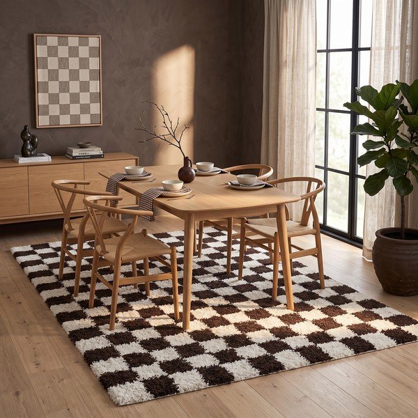Brauner/cremefarbener Teppich 80x150 cm Grida – ESTE-image-1