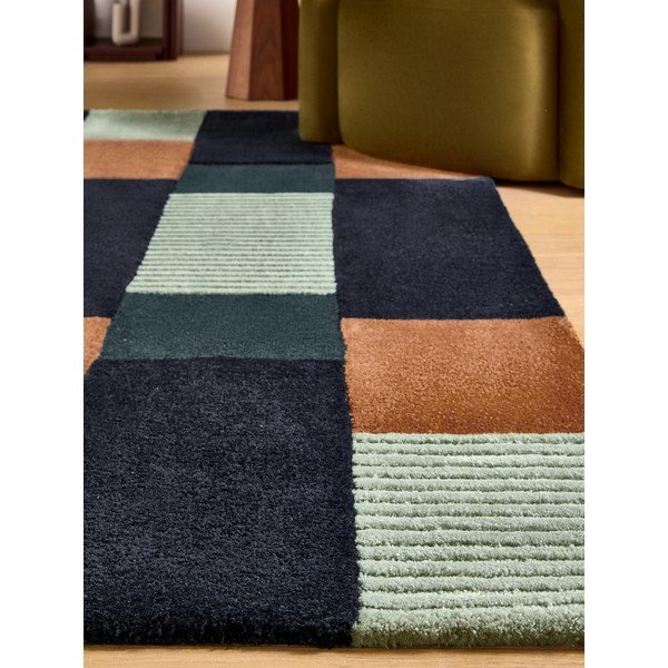 Dunkelblauer handgewebter Teppich 120x170 cm Franka – MADE-image-3
