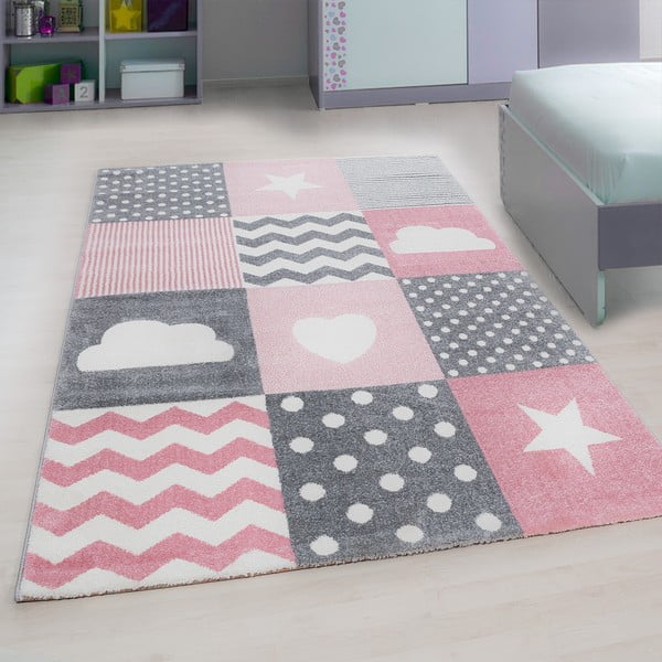Rosa-grauer Kinderteppich, 120 × 170 cm Kids - Ayyildiz Carpets-image-1