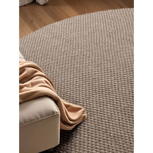 Beiger, handgewebter, runder Wollteppich, Durchmesser 200 cm Lyon Beans - Elle Decoration-image-2