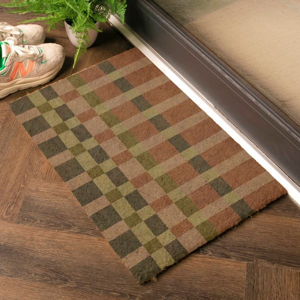 Fußmatte aus Kokosfasern, 40 x 60 cm Pink and Blue Check - Artsy Doormats-image-1