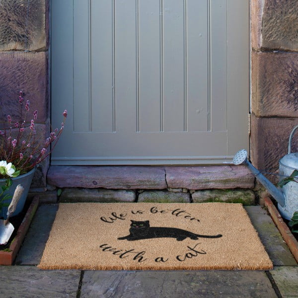 Fußmatte aus Kokosfasern, 40 × 60 cm Life Is Better With a Cat - Artsy Doormats-image-4