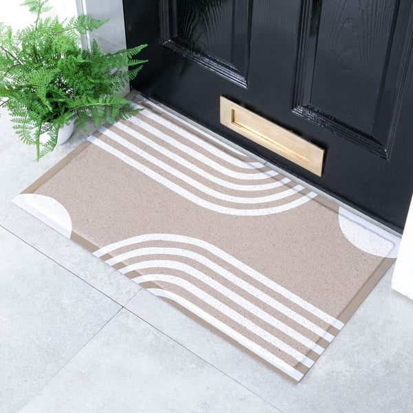 Fußmatte 40 × 70 cm Abstract Lines Beige - Artsy Doormats-image-1