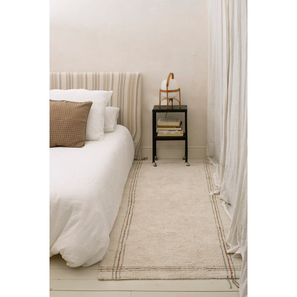 Cremefarbener, waschbarer, handgewebter Baumwoll-Läufer, 80 x 230 cm Cuisine Natural - Lorena Canals-image-1