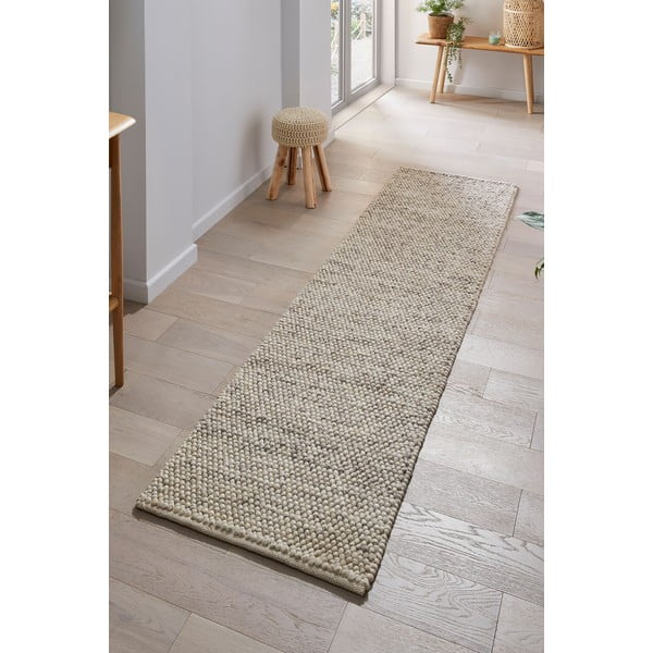 Hellgrauer, handgewebter Läufer mit Wollanteil, 60 x 230 cm Minerals - Flair Rugs-image-1