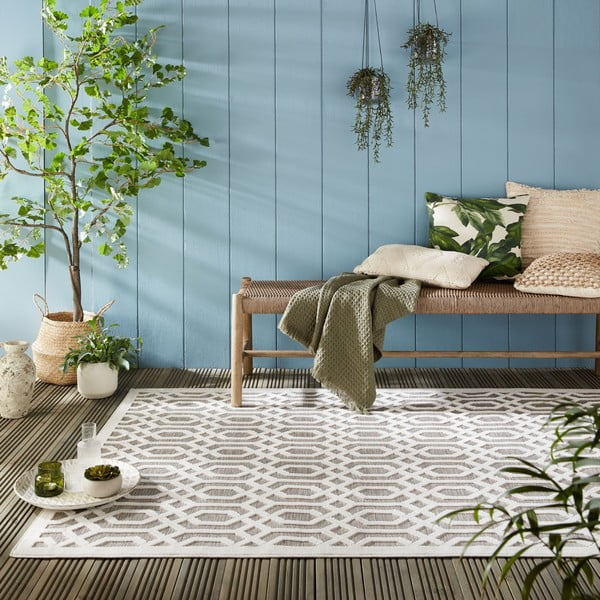 Beige Teppich für Innen- und Außenbereiche 80x150 cm Mondo – Flair Rugs-image-1