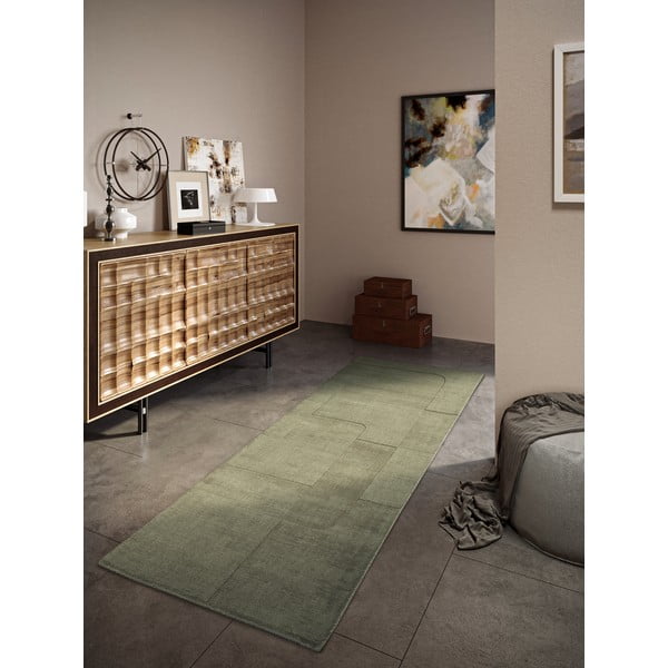 Grüner, handgewebter Läufer aus Wolle, 80 x 250 cm Charlotte - Villeroy&Boch-image-1