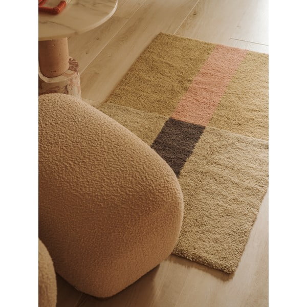 Handgewebter Wollteppich, 80 × 140 cm Chroma Dusty Pink - Lorena Canals-image-1