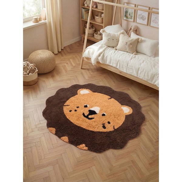 Orange/brauner, waschbarer, handgewebter Baumwoll-Kinderteppich, 112 x 120 cm Snuggle Lea - Hanse Home-image-1