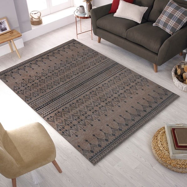 Brauner, waschbarer Teppich, 170 x 240 cm MATCH NIKO JUTE LOOK - Flair Rugs-image-1
