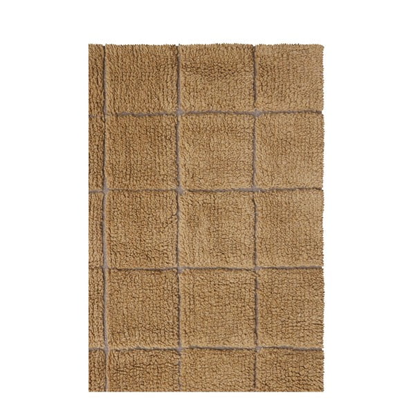 Ockergelber, handgewebter Wollteppich, 230 × 300 cm Mosaic Ochre - Lorena Canals-image-1