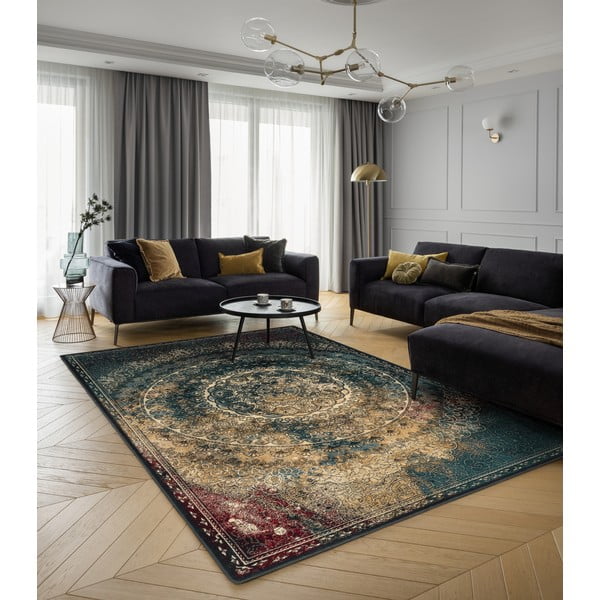 Wollteppich in Petrolblau, 200 × 300 cm Ann - Agnella-image-1