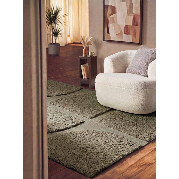 Khaki-farbiger, handgewebter Teppich, 200 x 300 cm Lambeth Jasper - Ted Baker-image-1