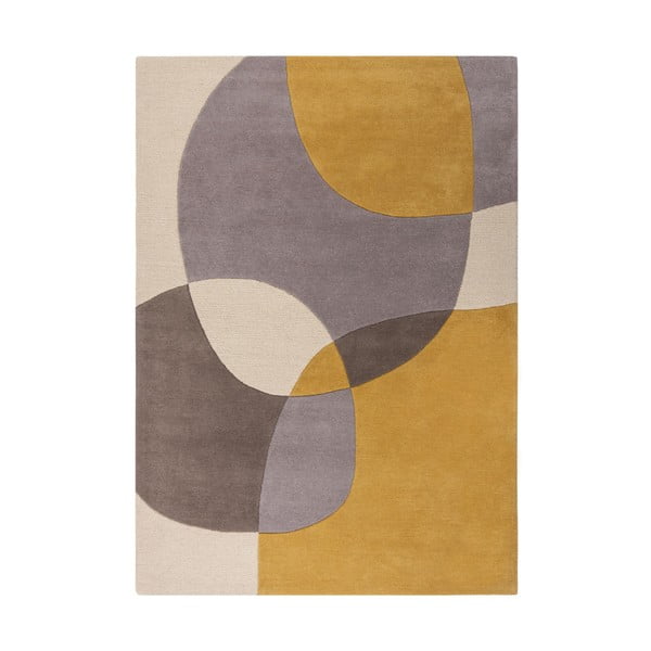 Ockerfarbener, gelb-beiger Wollteppich, 200 × 290 cm Glow - Flair Rugs