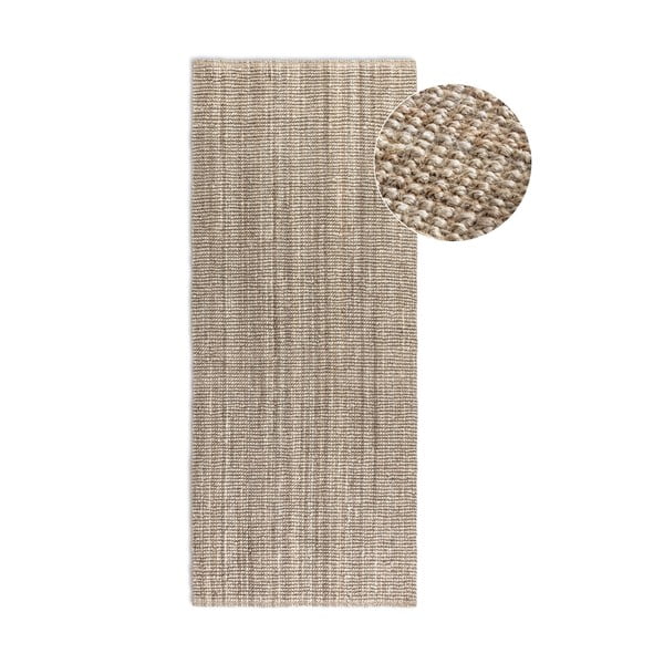 Taupefarbener Jute-Läufer 80 x 200 cm Bouclé - Hanse Home