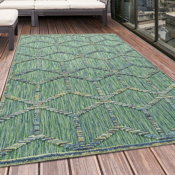 Grüne Außenlaufbahn 80 x 250 cm Bahama - Ayyildiz Carpets-image-1